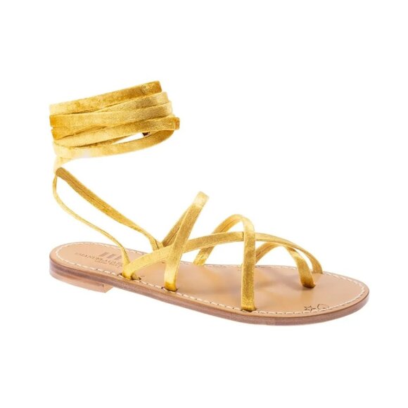 Custom Made Emanuela Caruso Velvet Lace-up Sandals made in Capri Italy - NIB - Picture 5 of 8